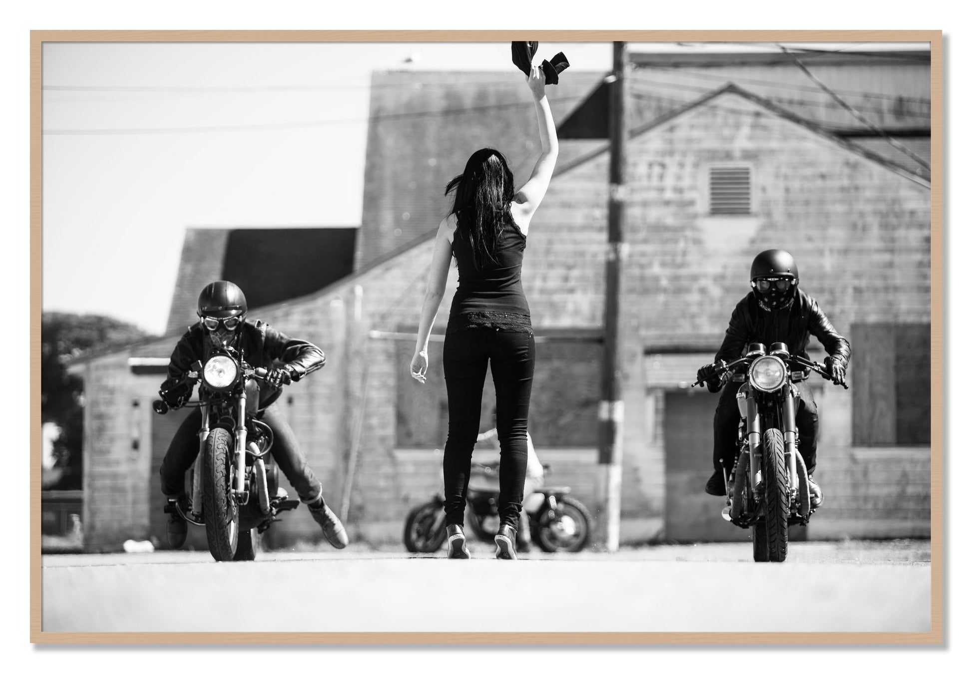 Framed photograph of On Your Mark by Dylan Ozanich, Oak frame, Full Bleed