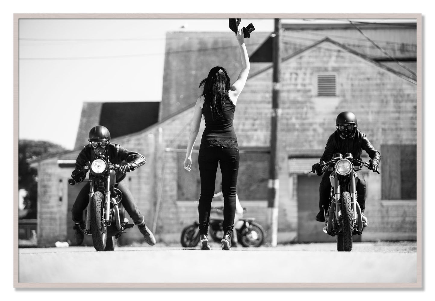 Framed photograph of On Your Mark by Dylan Ozanich, White Maple frame, Full Bleed
