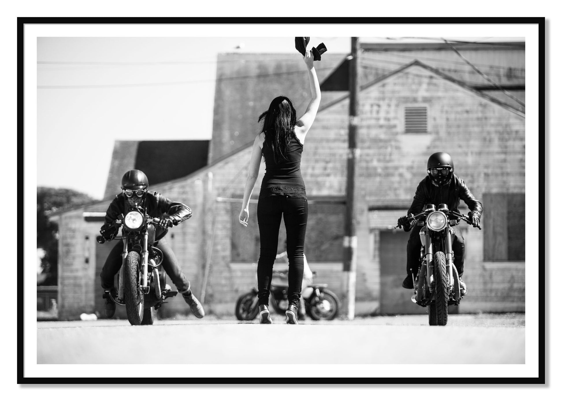 Framed photograph of On Your Mark by Dylan Ozanich, Black frame, Borders
