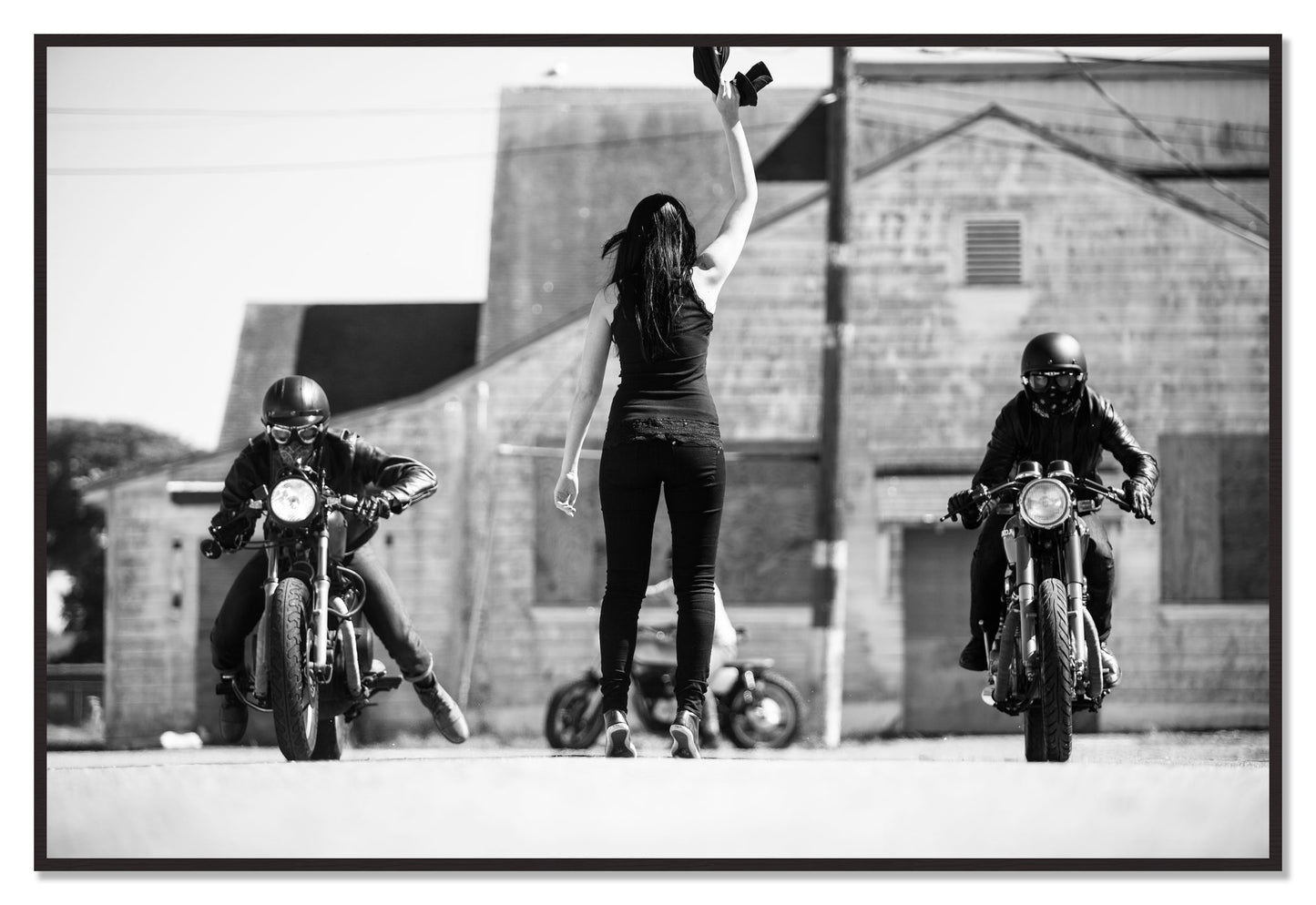 Framed photograph of On Your Mark by Dylan Ozanich, Black Walnut frame, Full Bleed