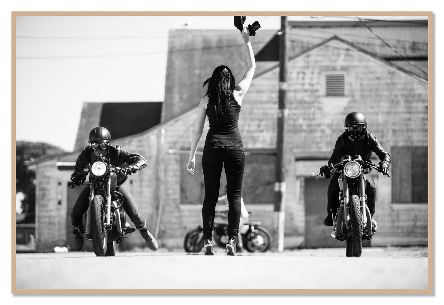 Framed photograph of On Your Mark by Dylan Ozanich, Oak frame, Full Bleed
