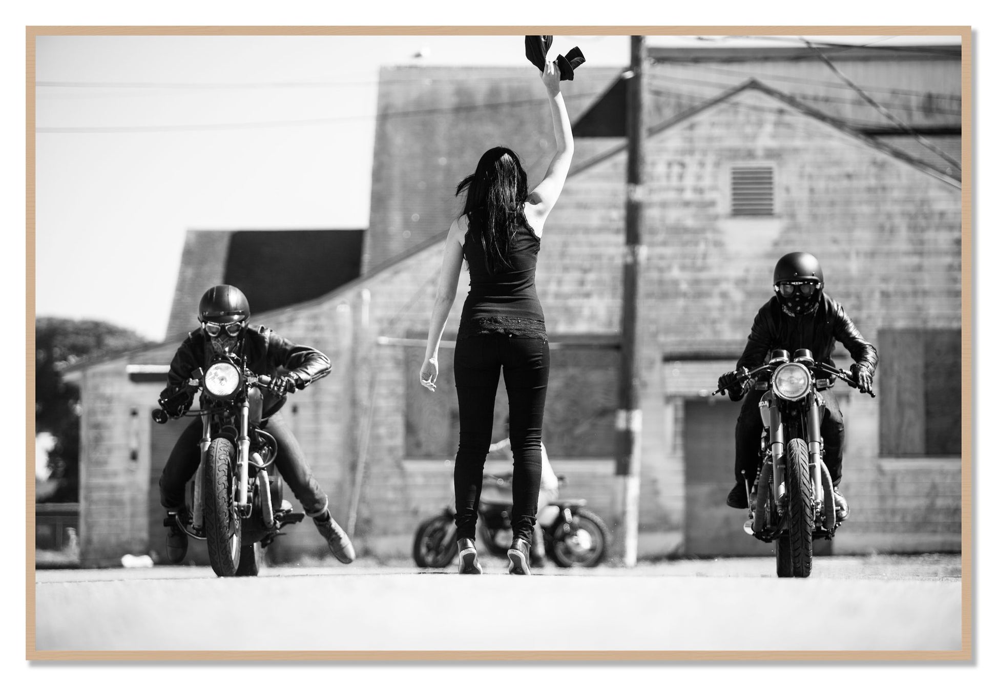 Framed photograph of On Your Mark by Dylan Ozanich, Oak frame, Full Bleed