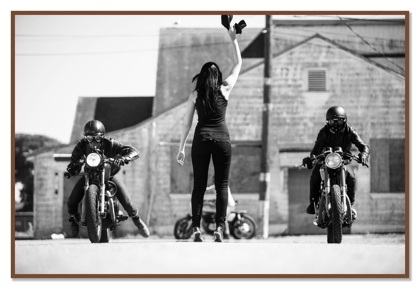 Framed photograph of On Your Mark by Dylan Ozanich, Walnut frame, Full Bleed