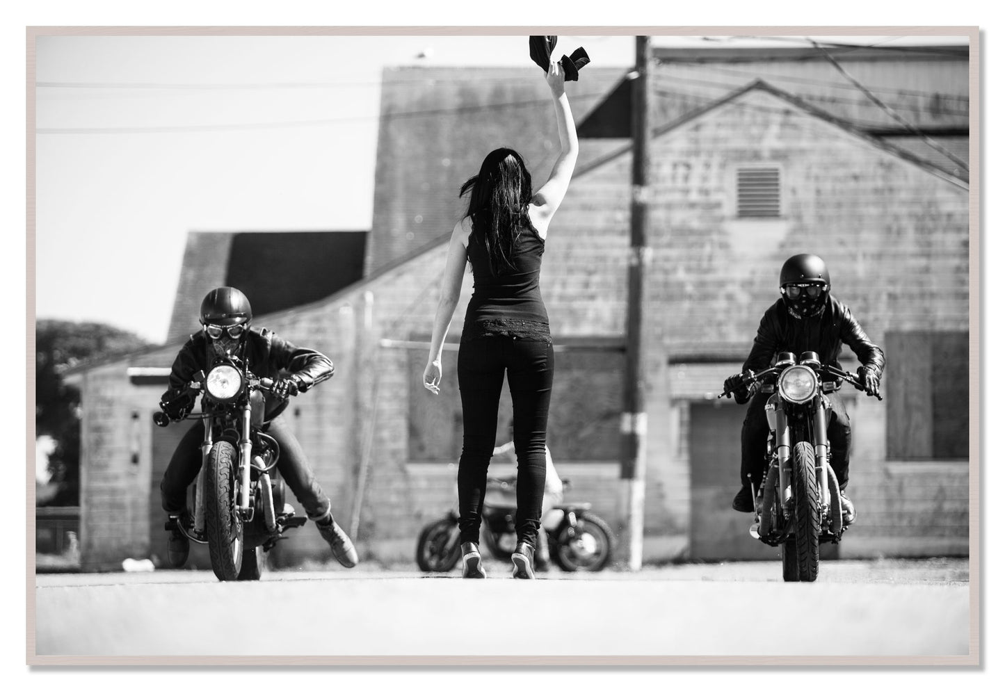 Framed photograph of On Your Mark by Dylan Ozanich, White Maple frame, Full Bleed