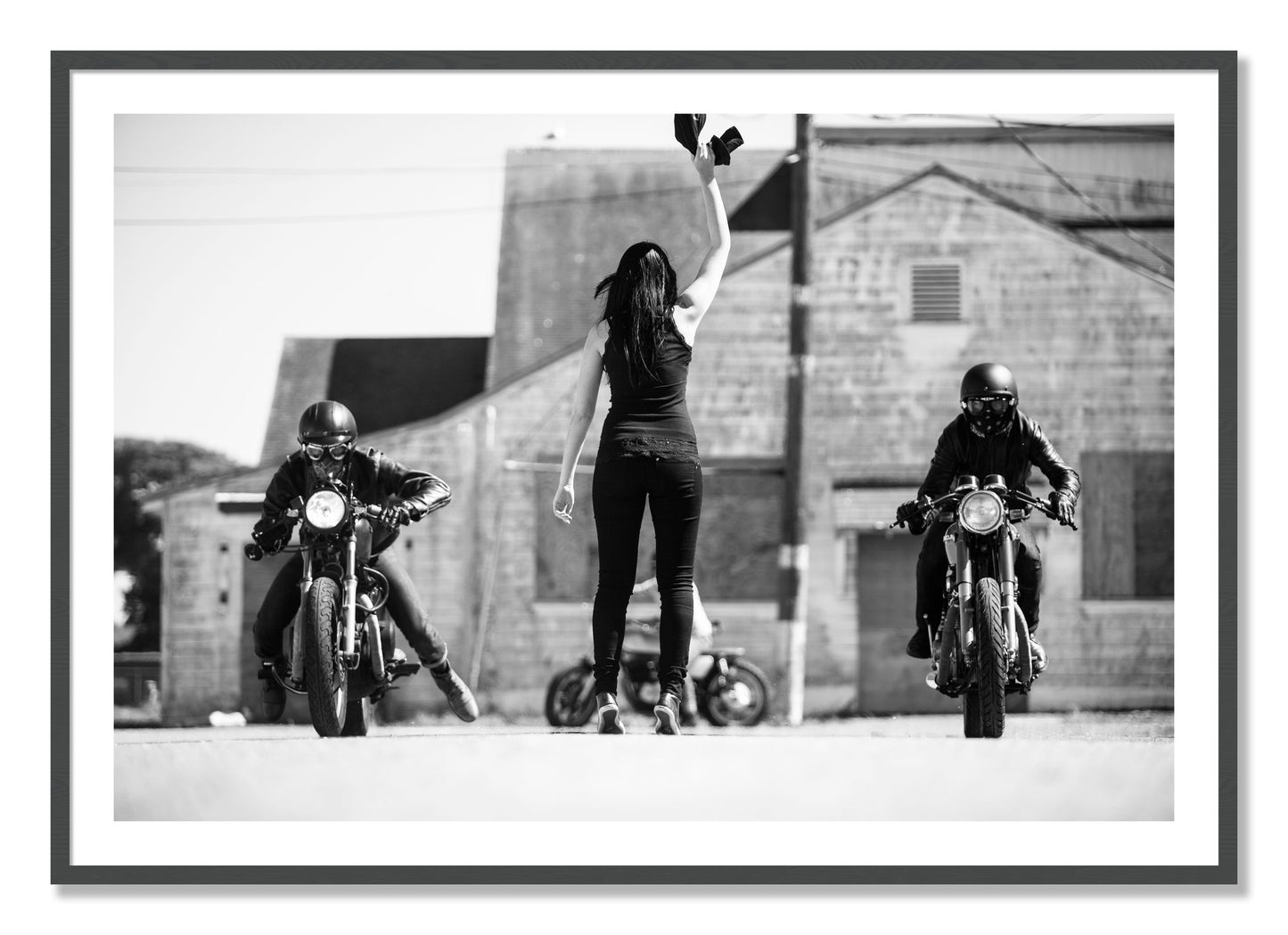 Framed photograph of On Your Mark by Dylan Ozanich, Grey frame, Borders