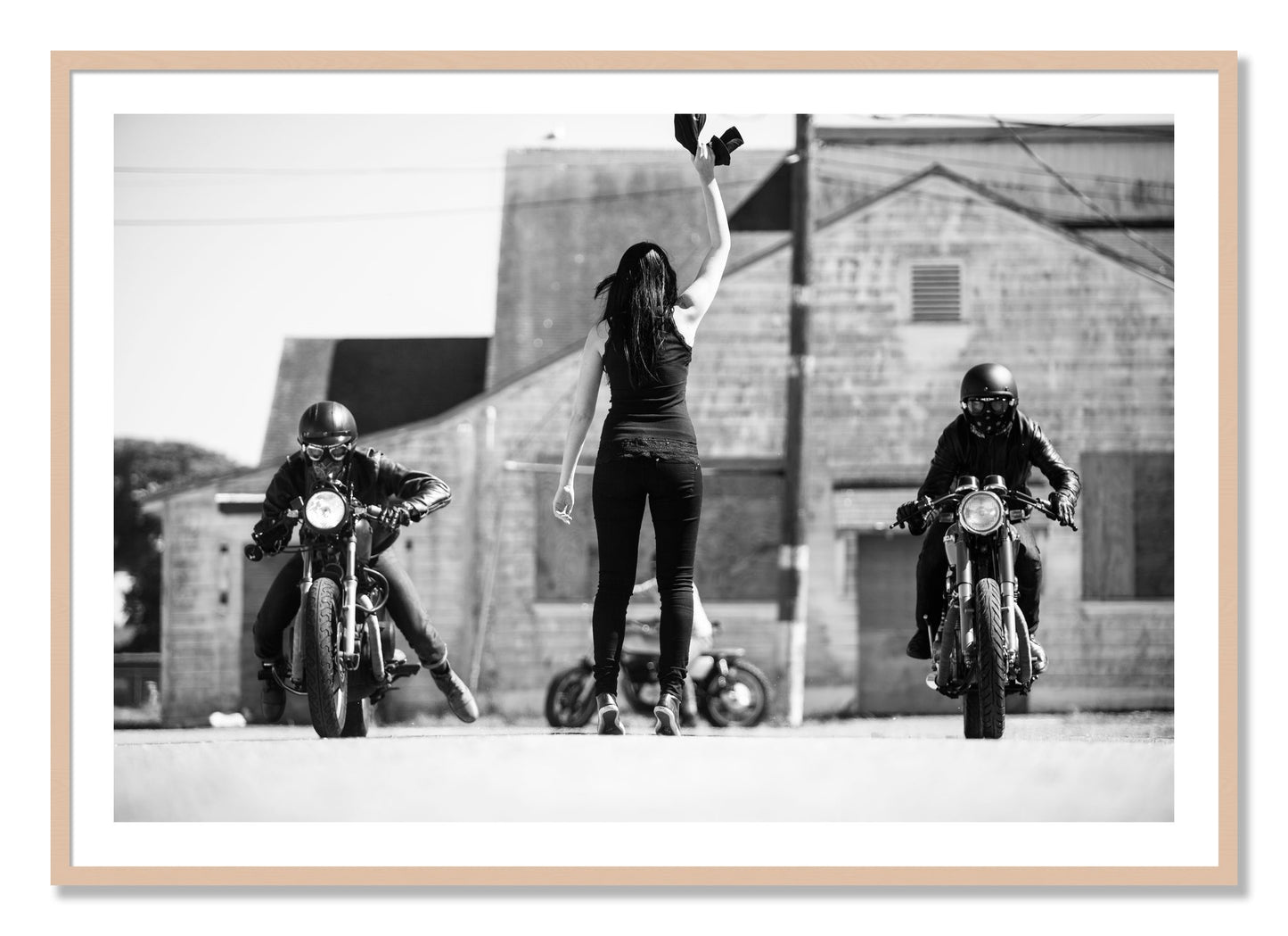 Framed photograph of On Your Mark by Dylan Ozanich, Maple frame, Borders