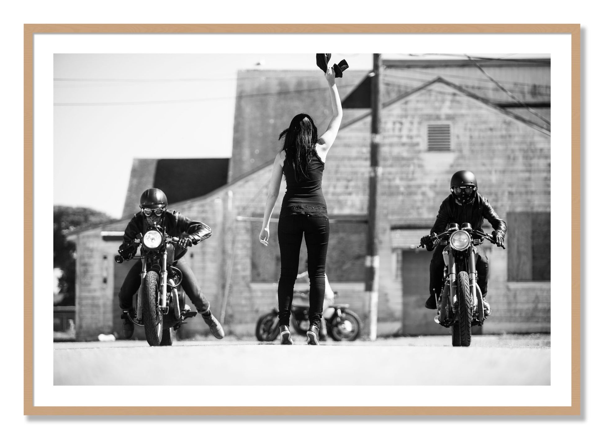Framed photograph of On Your Mark by Dylan Ozanich, Oak frame, Borders
