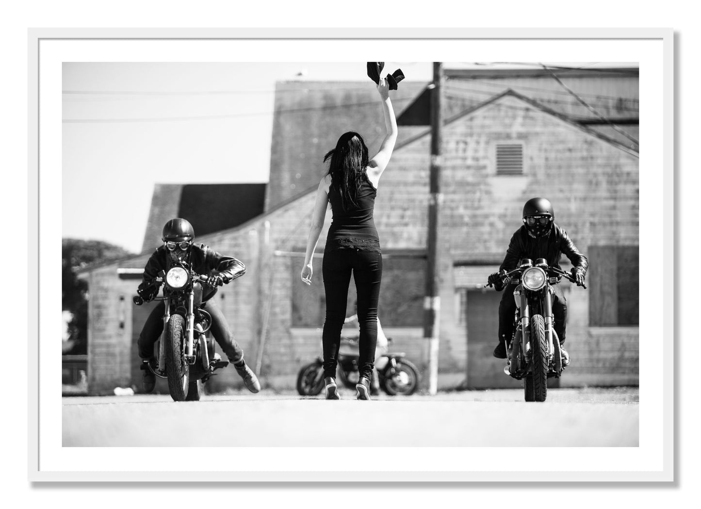 Framed photograph of On Your Mark by Dylan Ozanich, White frame, Borders