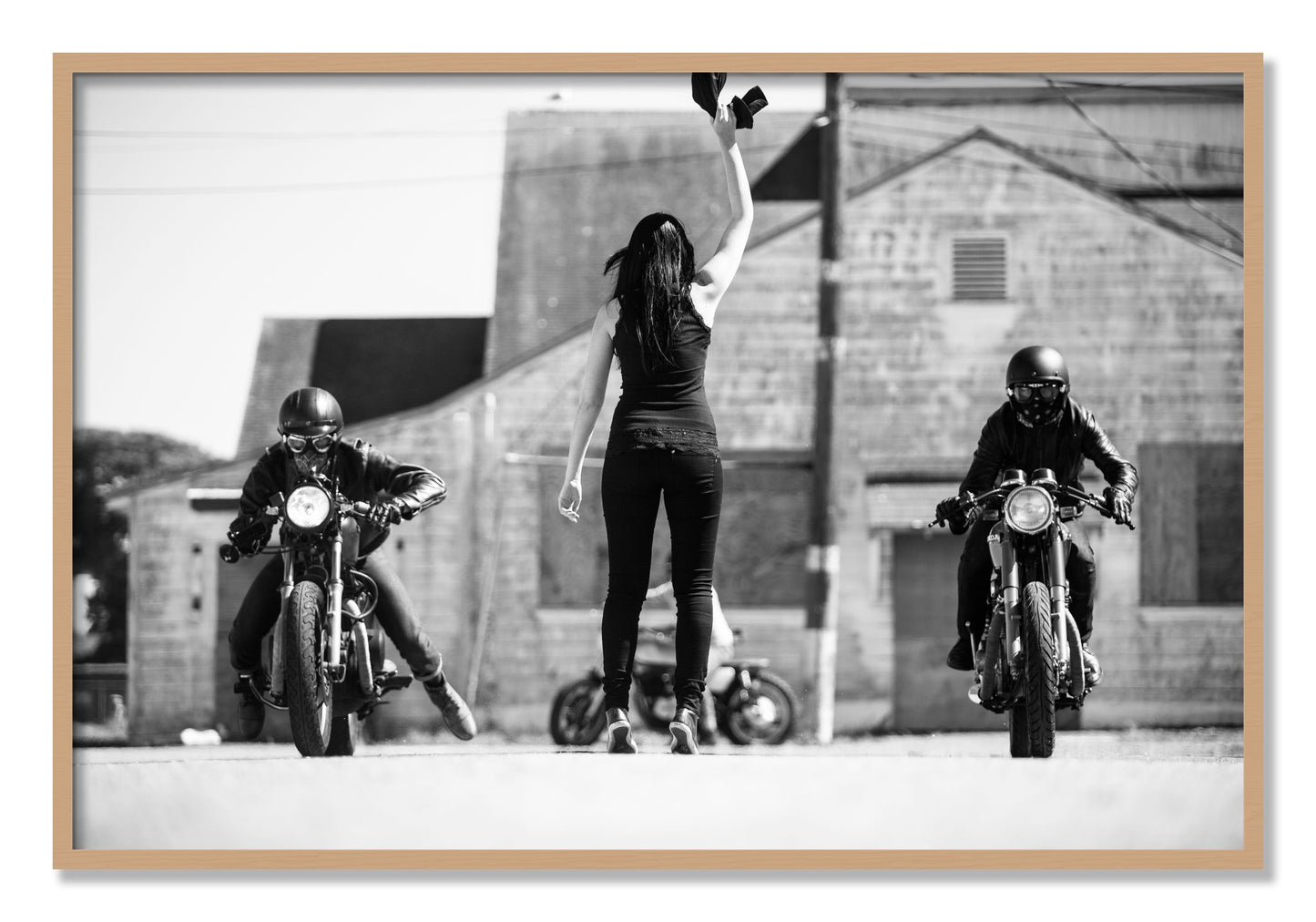 Framed photograph of On Your Mark by Dylan Ozanich, Oak frame, Full Bleed