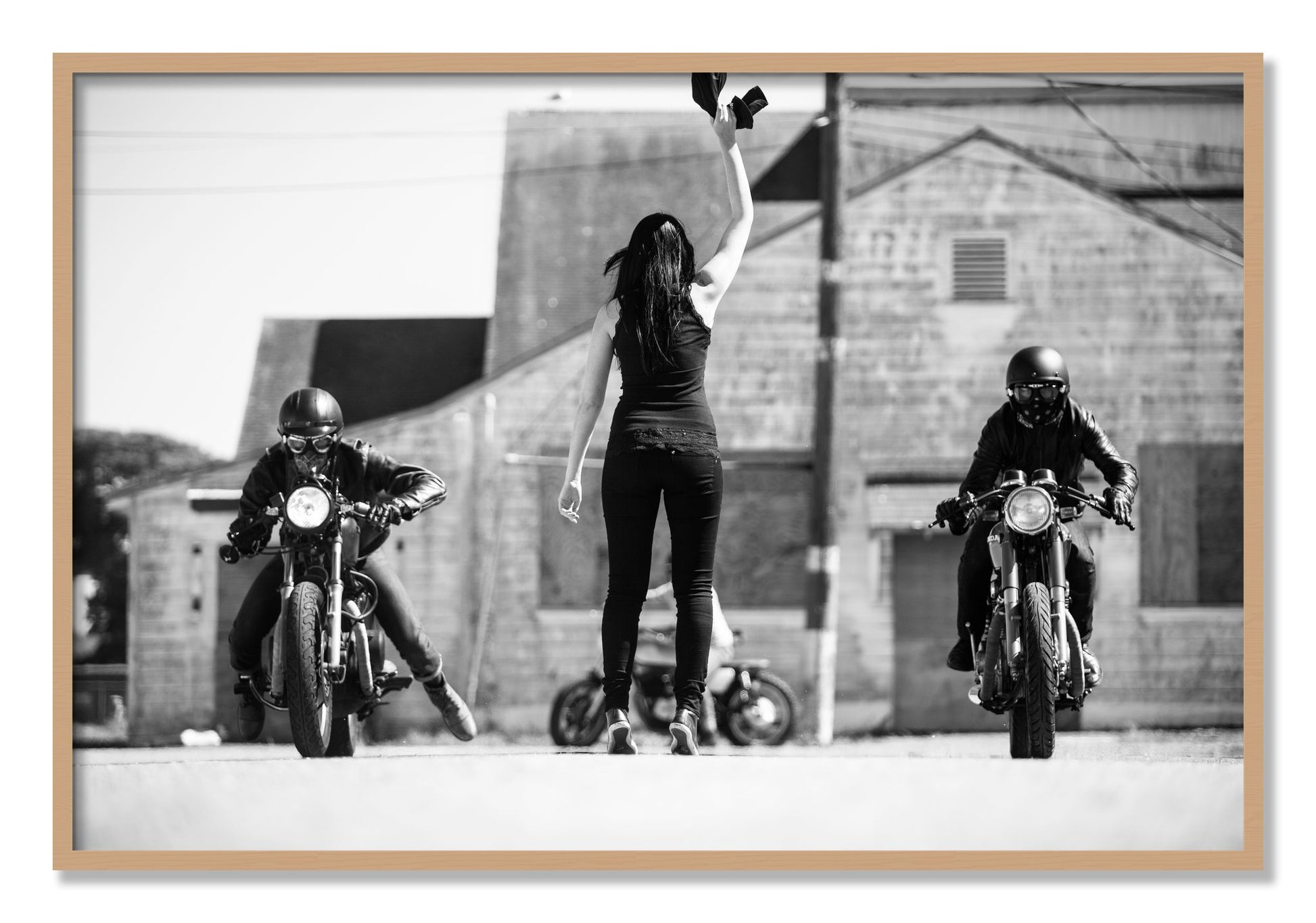 Framed photograph of On Your Mark by Dylan Ozanich, Oak frame, Full Bleed