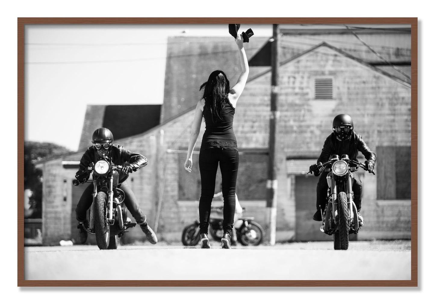 Framed photograph of On Your Mark by Dylan Ozanich, Walnut frame, Full Bleed