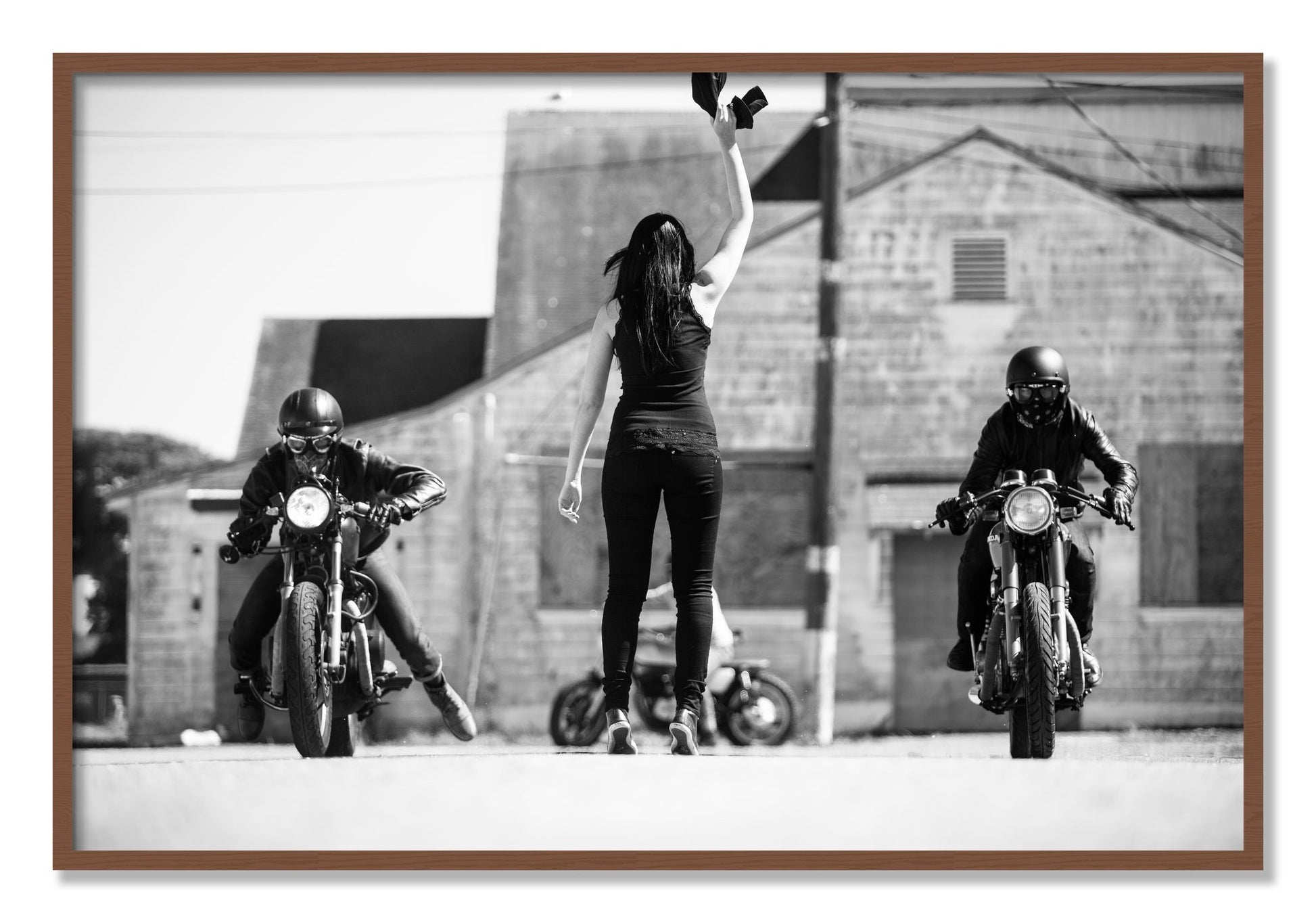 Framed photograph of On Your Mark by Dylan Ozanich, Walnut frame, Full Bleed