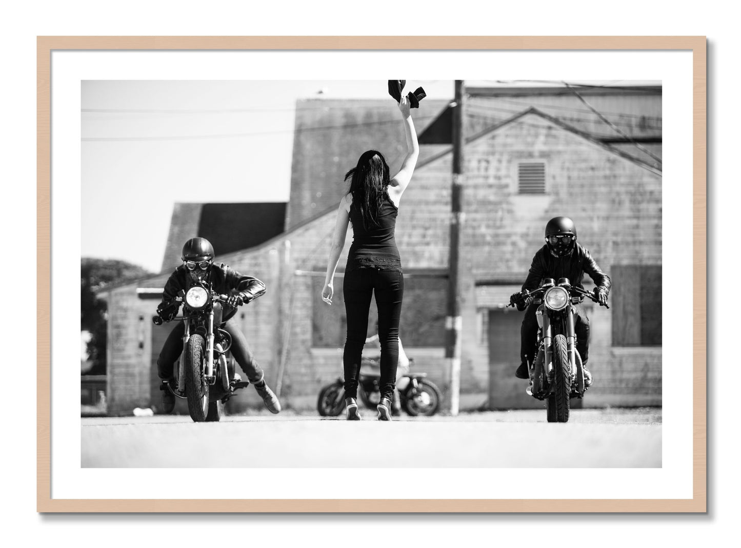 Framed photograph of On Your Mark by Dylan Ozanich, Maple frame, Borders