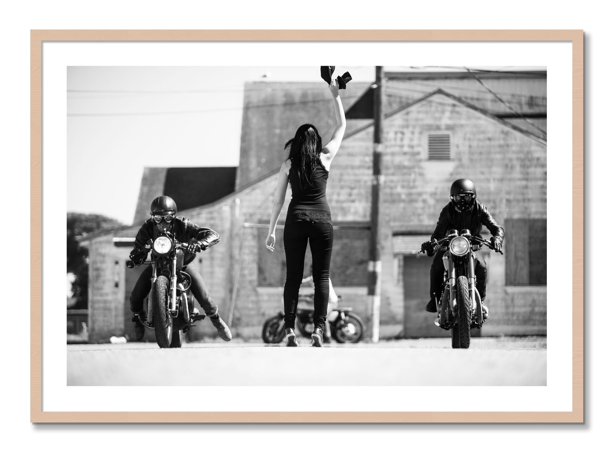 Framed photograph of On Your Mark by Dylan Ozanich, Maple frame, Borders