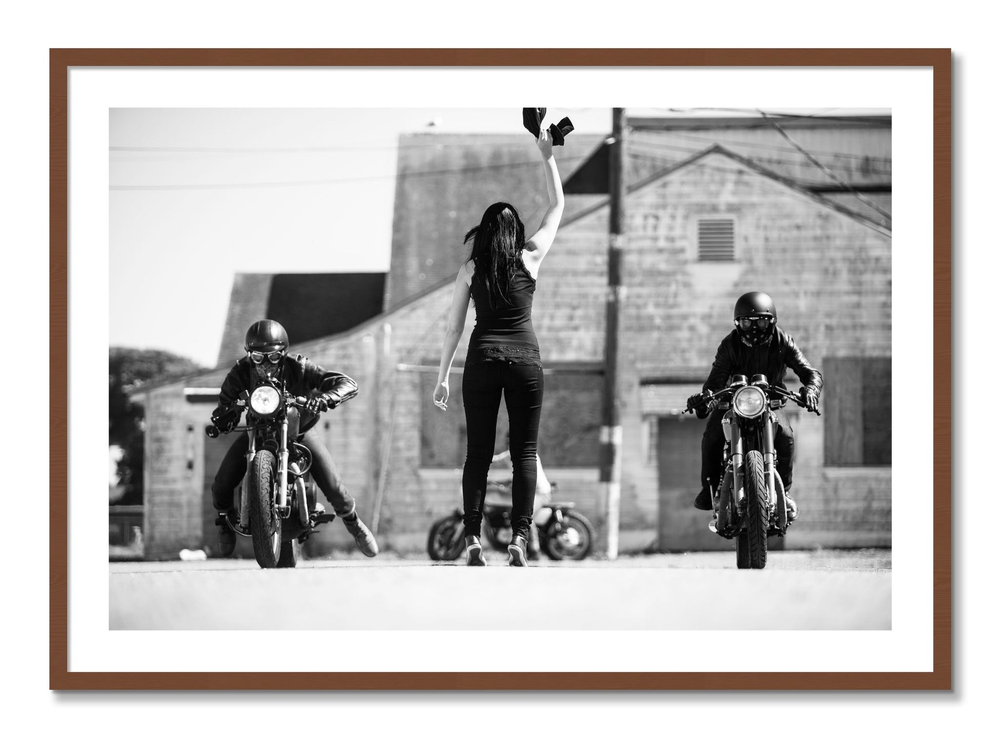 Framed photograph of On Your Mark by Dylan Ozanich, Walnut frame, Borders