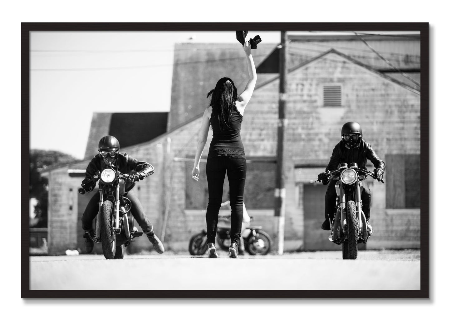 Framed photograph of On Your Mark by Dylan Ozanich, Black Walnut frame, Full Bleed