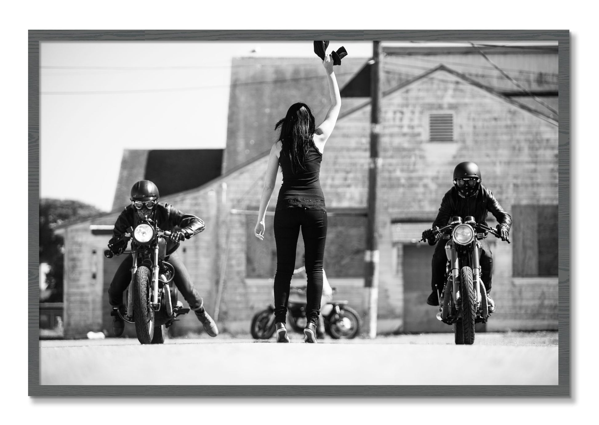 Framed photograph of On Your Mark by Dylan Ozanich, Grey frame, Full Bleed