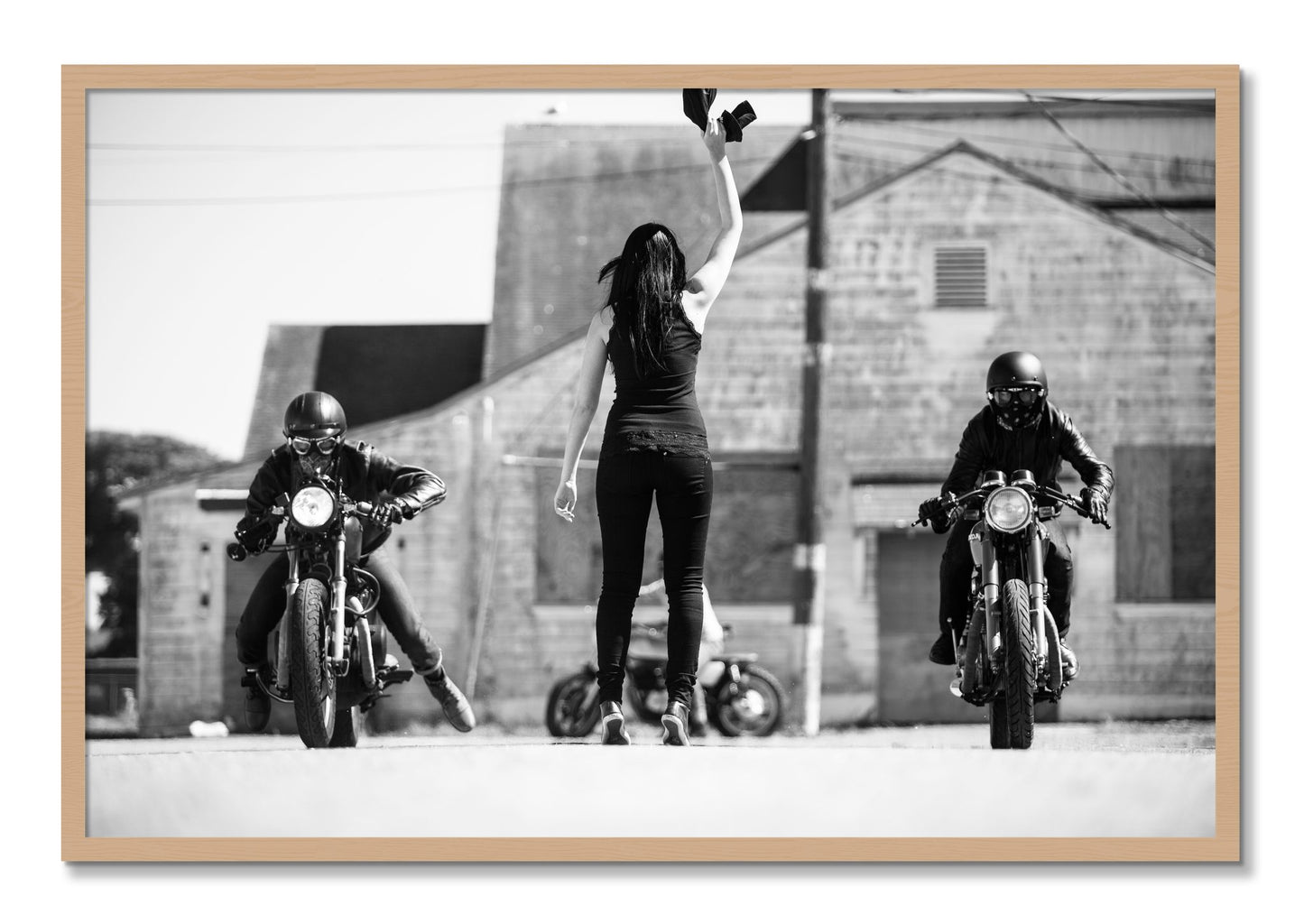 Framed photograph of On Your Mark by Dylan Ozanich, Oak frame, Full Bleed