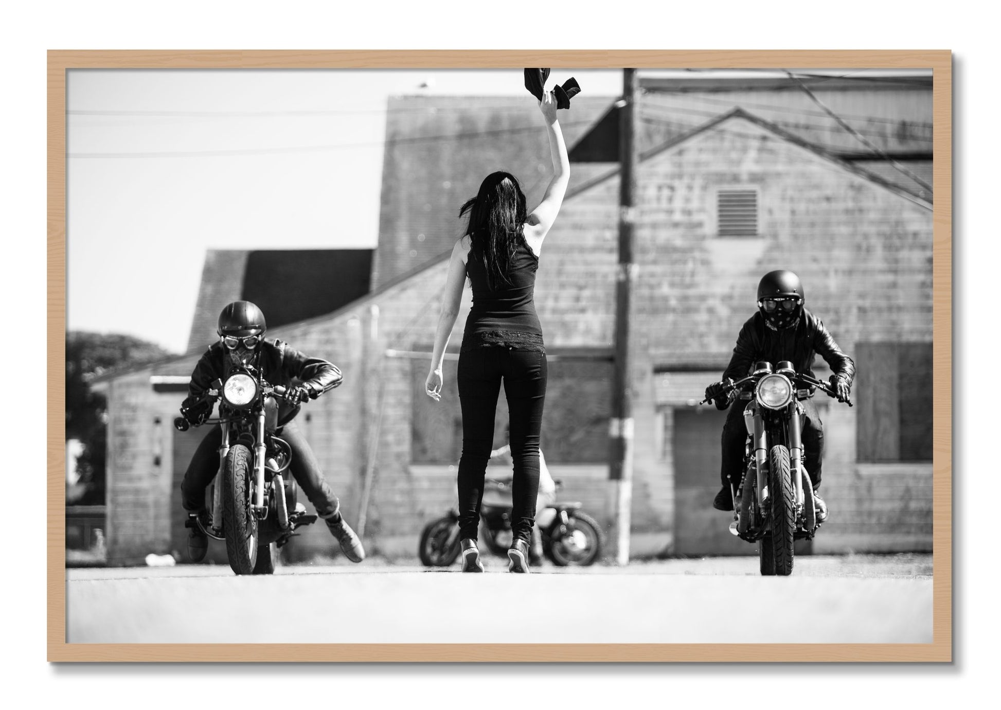 Framed photograph of On Your Mark by Dylan Ozanich, Oak frame, Full Bleed