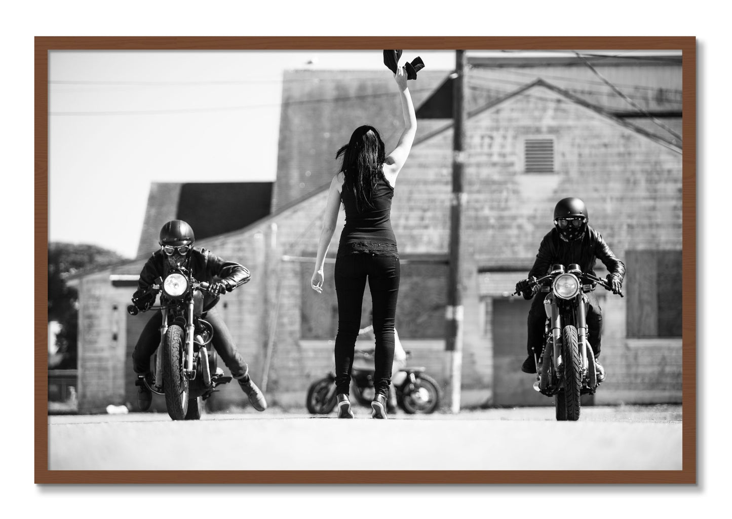 Framed photograph of On Your Mark by Dylan Ozanich, Walnut frame, Full Bleed
