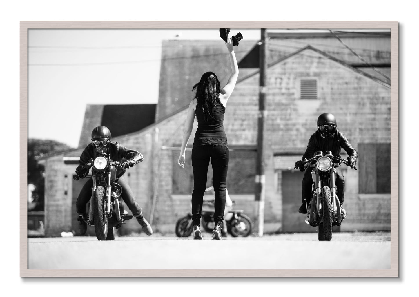 Framed photograph of On Your Mark by Dylan Ozanich, White Maple frame, Full Bleed