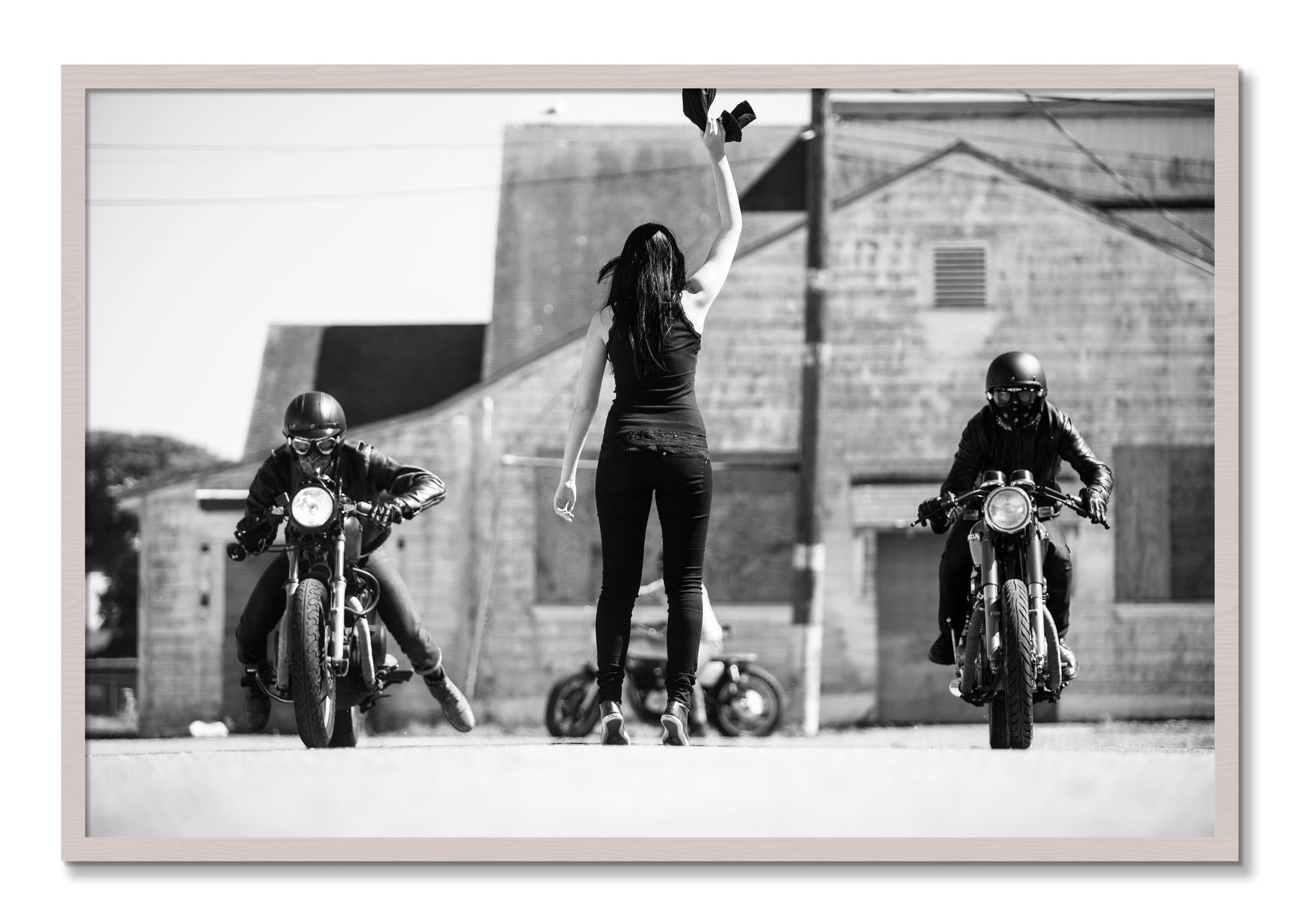 Framed photograph of On Your Mark by Dylan Ozanich, White Maple frame, Full Bleed
