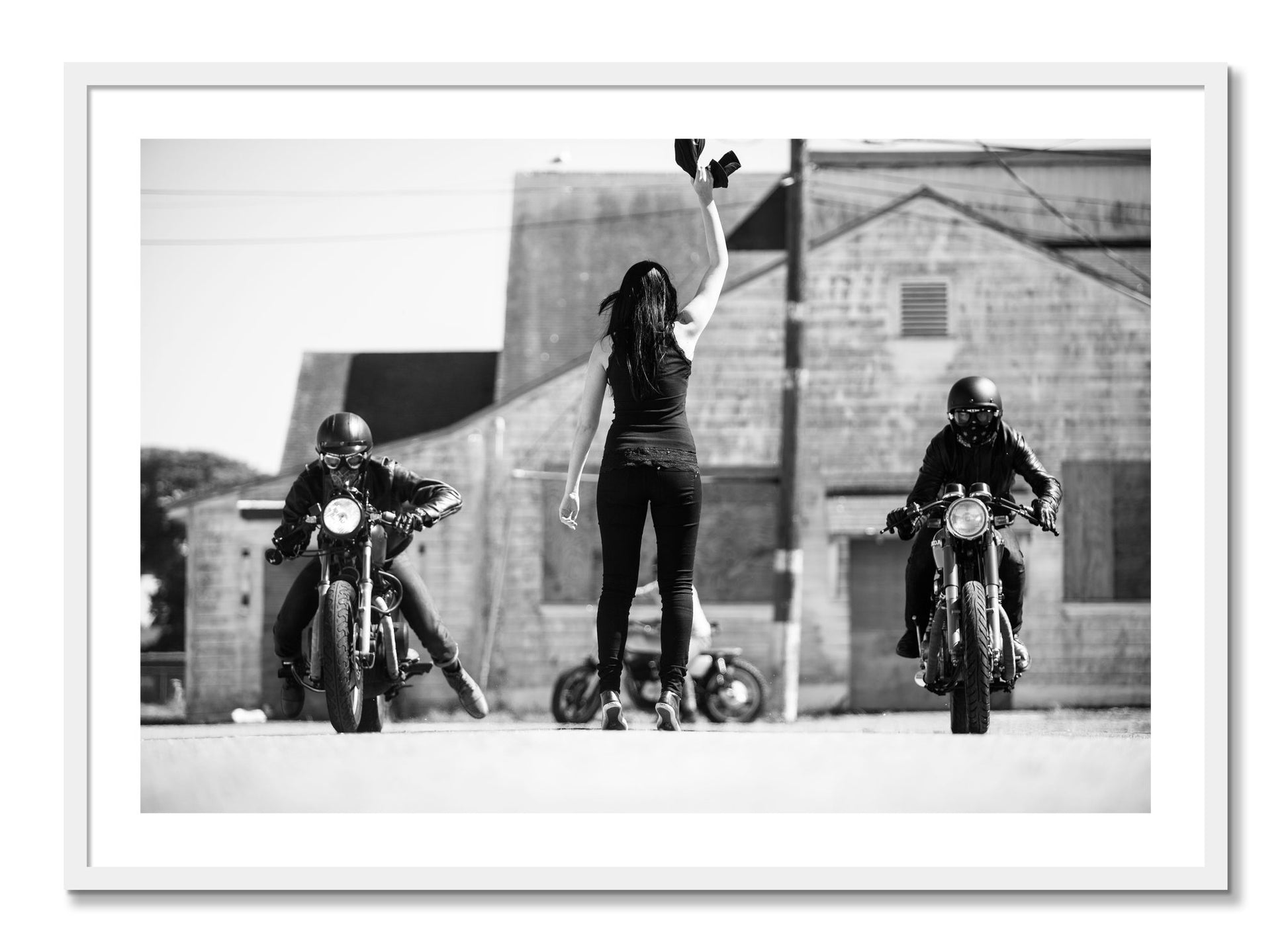 Framed photograph of On Your Mark by Dylan Ozanich, White frame, Full Bleed