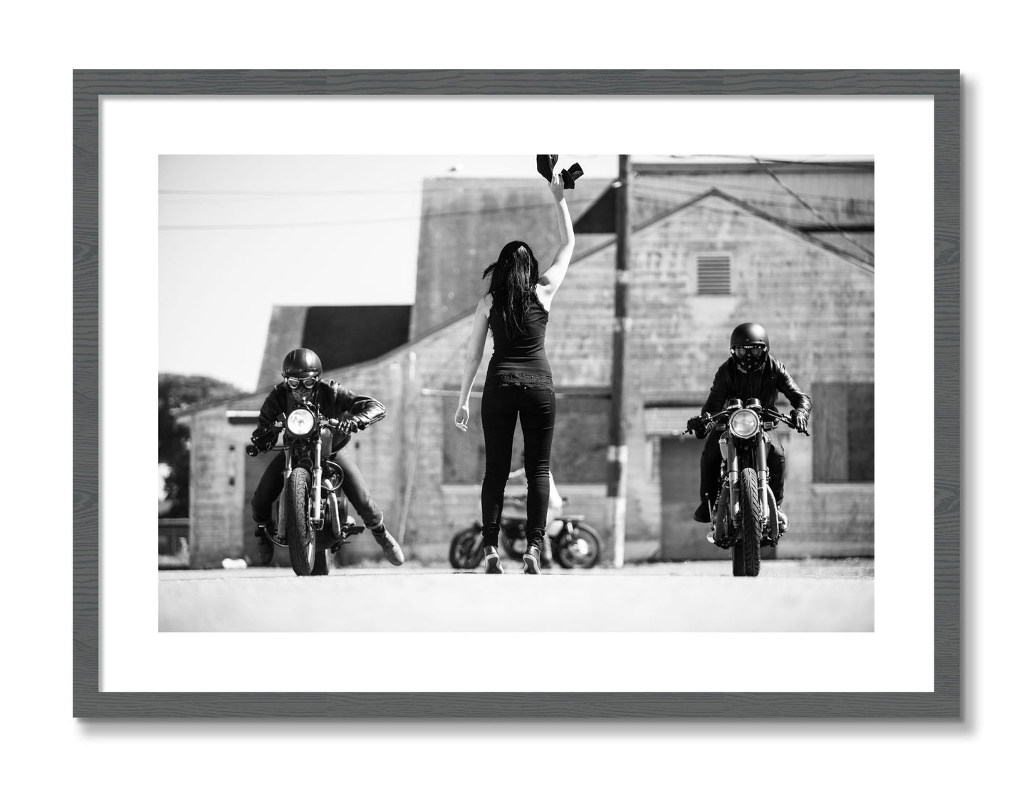 Framed photograph of On Your Mark by Dylan Ozanich, Grey frame, Borders
