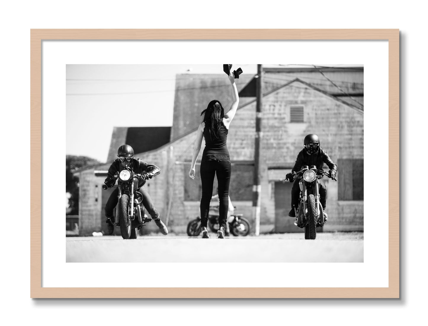 Framed photograph of On Your Mark by Dylan Ozanich, Maple frame, Borders