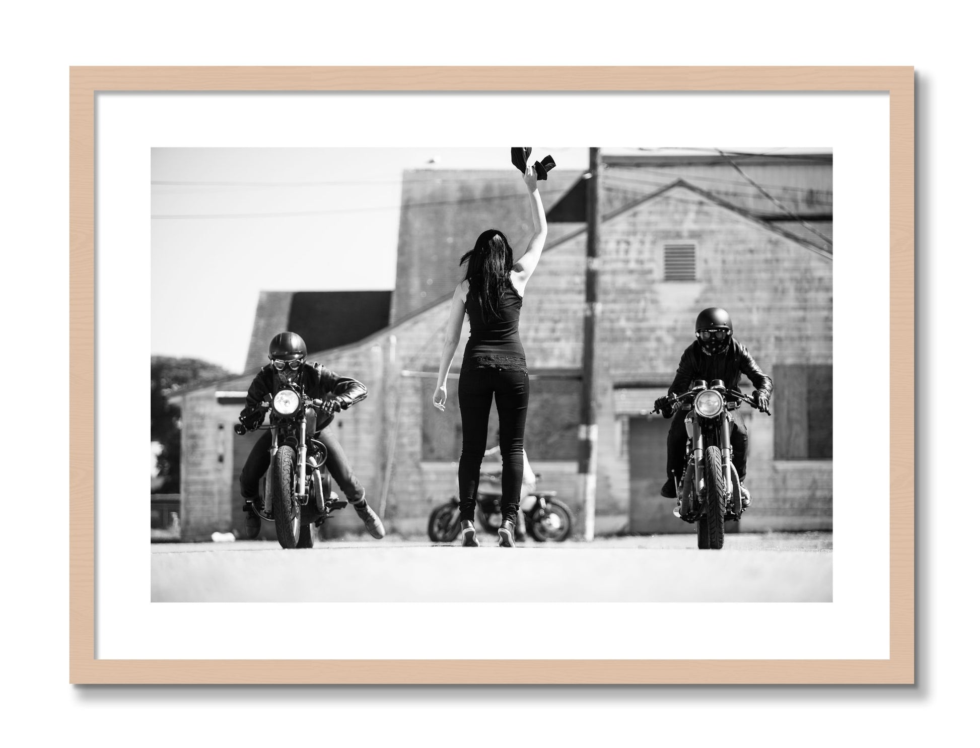 Framed photograph of On Your Mark by Dylan Ozanich, Maple frame, Borders