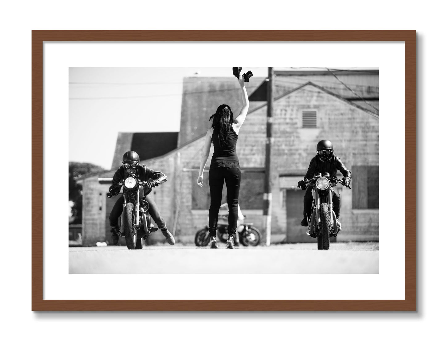 Framed photograph of On Your Mark by Dylan Ozanich, Walnut frame, Borders