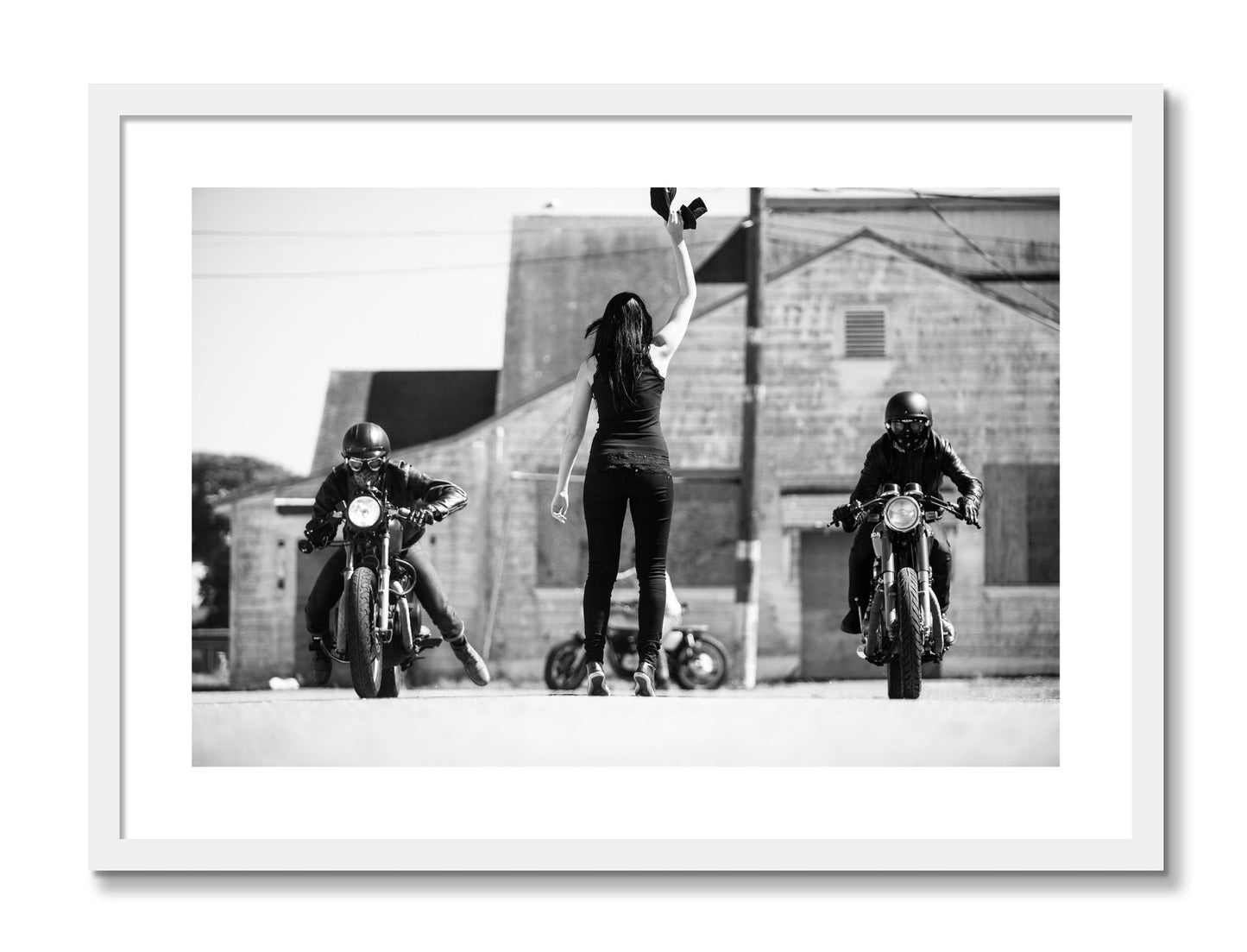 Framed photograph of On Your Mark by Dylan Ozanich, White frame, Borders