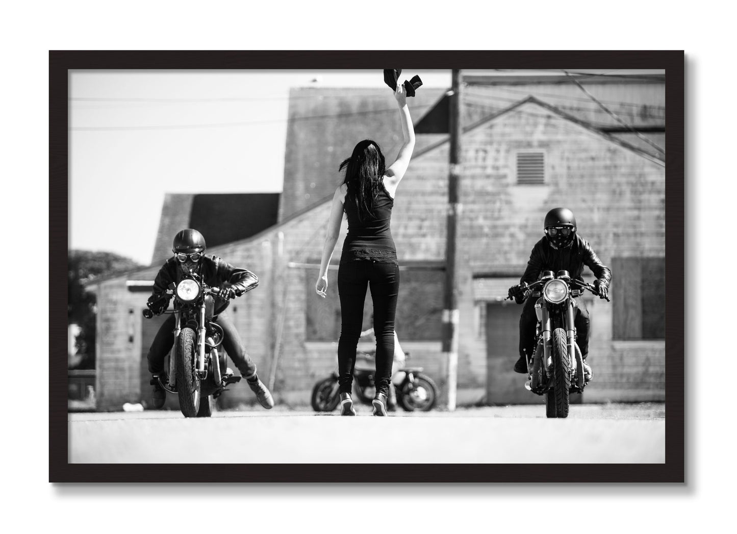 Framed photograph of On Your Mark by Dylan Ozanich, Black Walnut frame, Full Bleed
