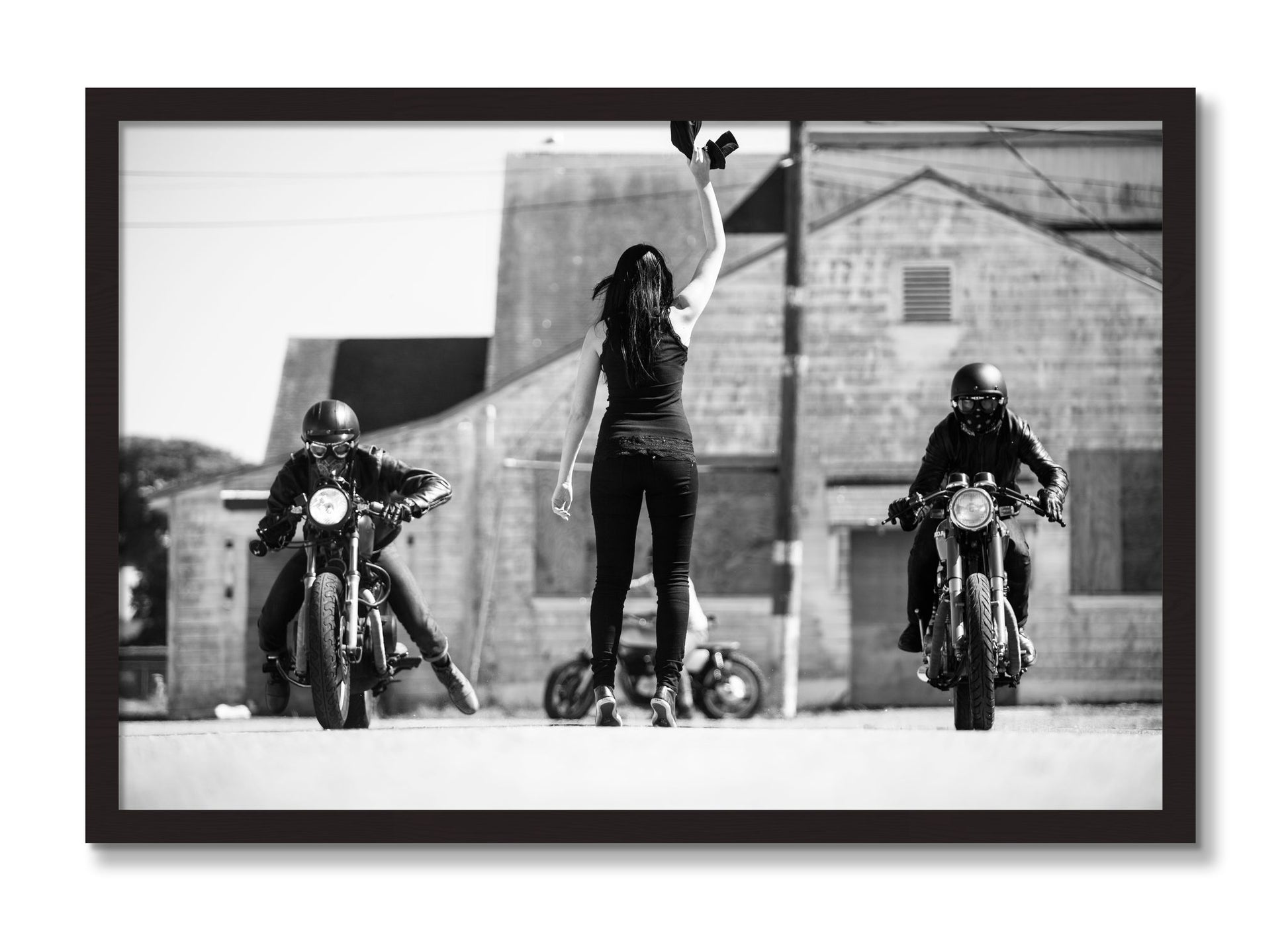 Framed photograph of On Your Mark by Dylan Ozanich, Black Walnut frame, Full Bleed