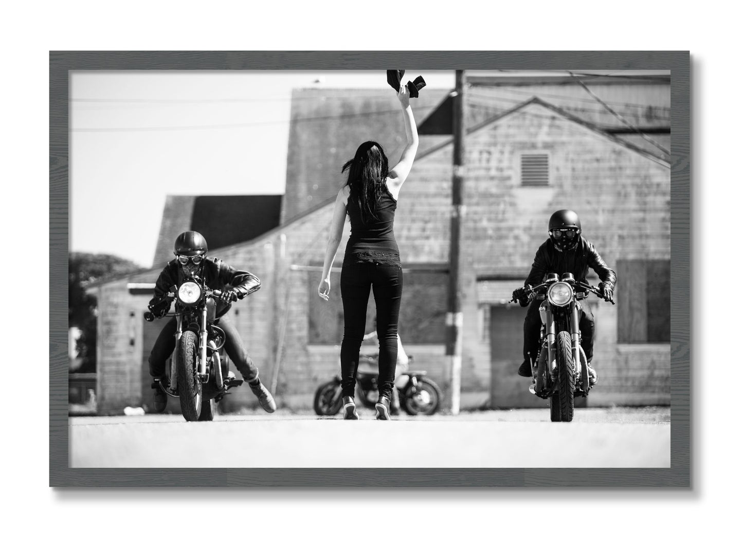 Framed photograph of On Your Mark by Dylan Ozanich, Grey frame, Full Bleed