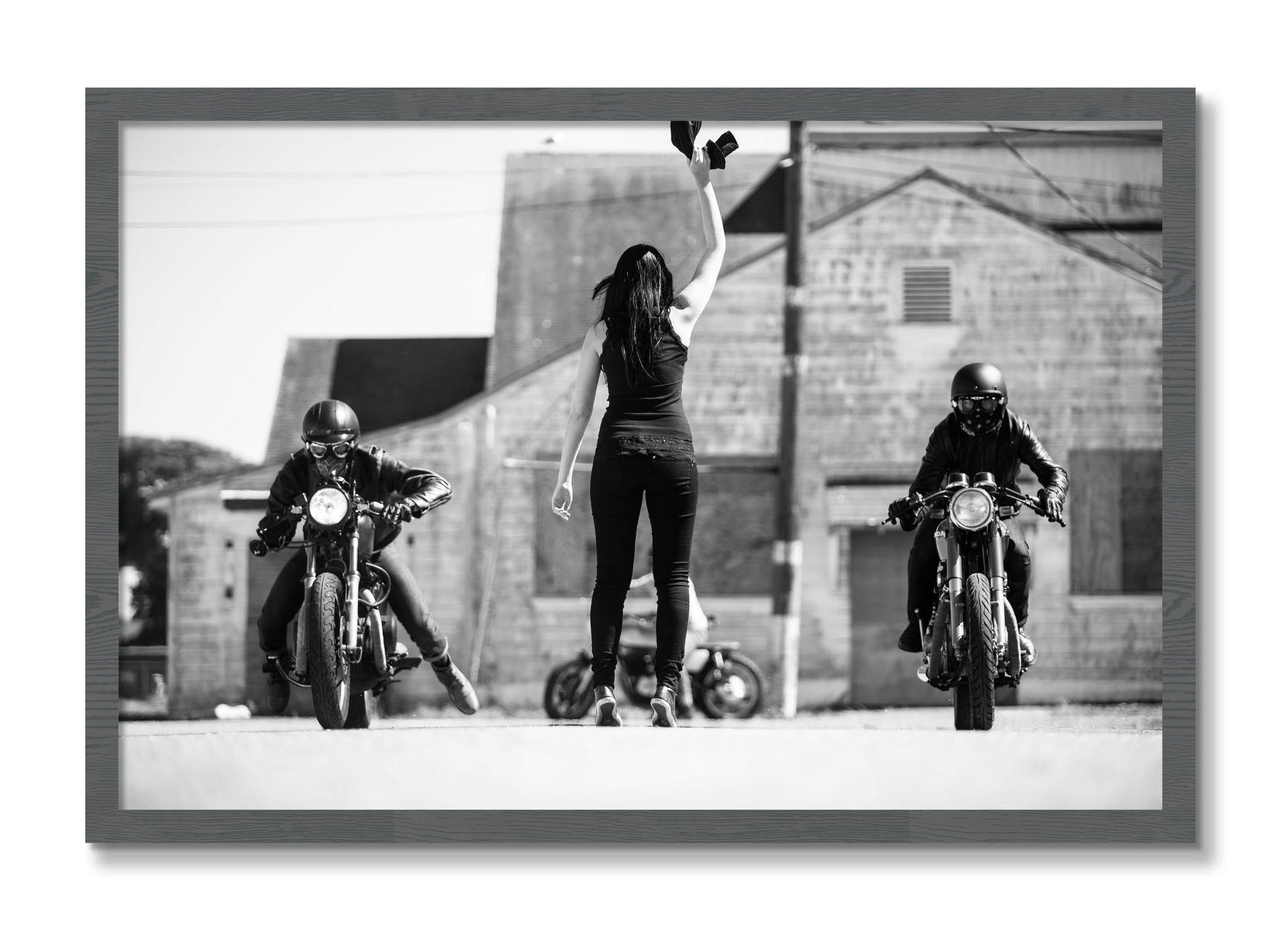 Framed photograph of On Your Mark by Dylan Ozanich, Grey frame, Full Bleed