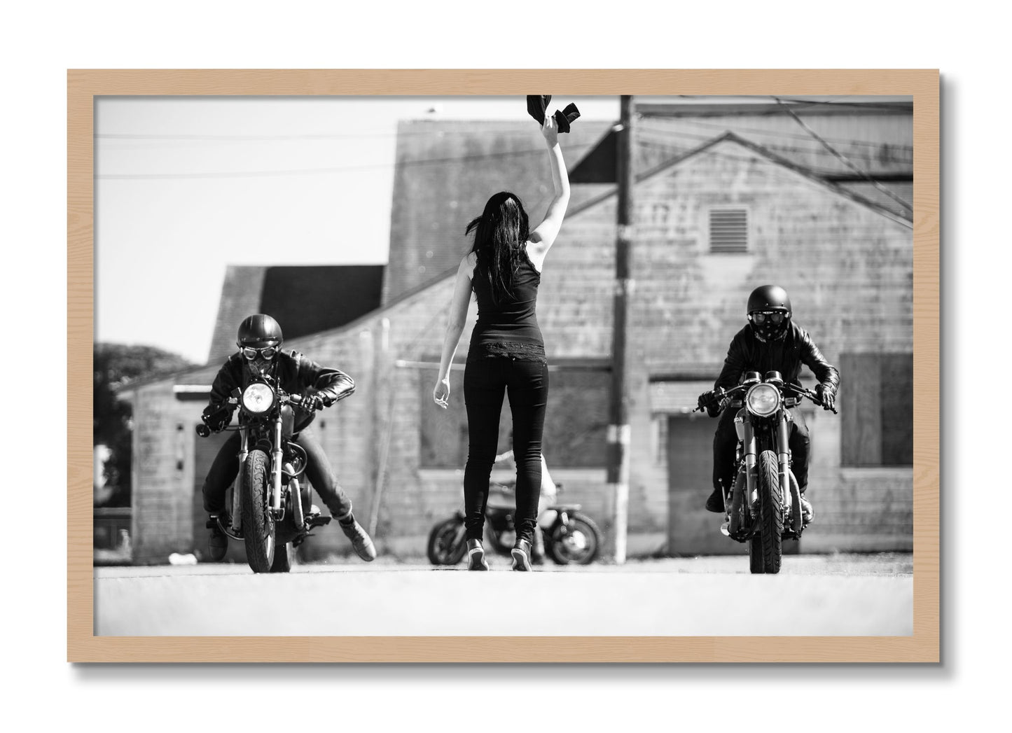 Framed photograph of On Your Mark by Dylan Ozanich, Oak frame, Full Bleed
