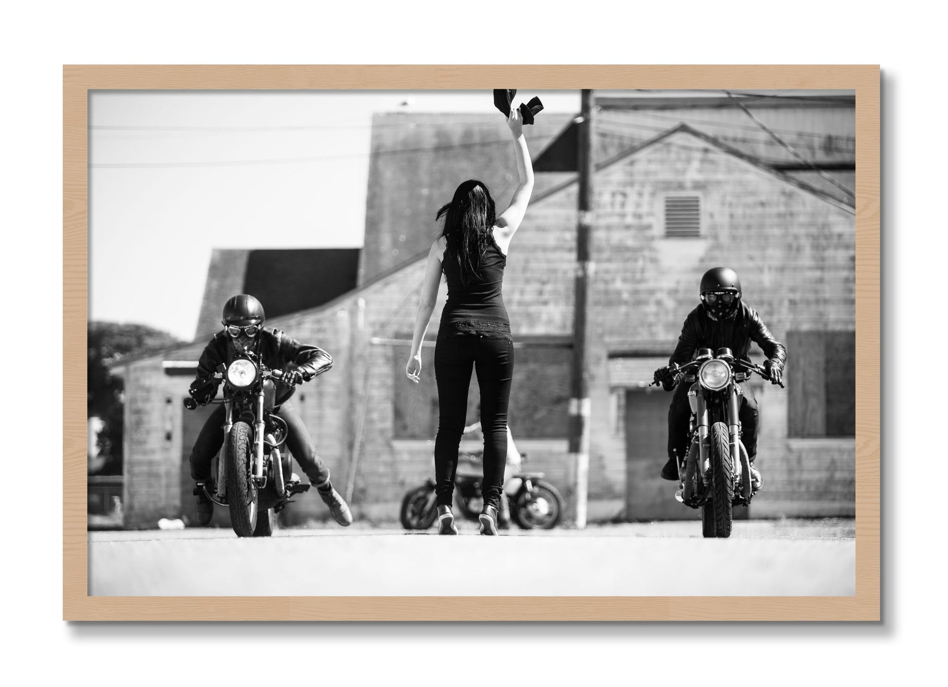 Framed photograph of On Your Mark by Dylan Ozanich, Oak frame, Full Bleed