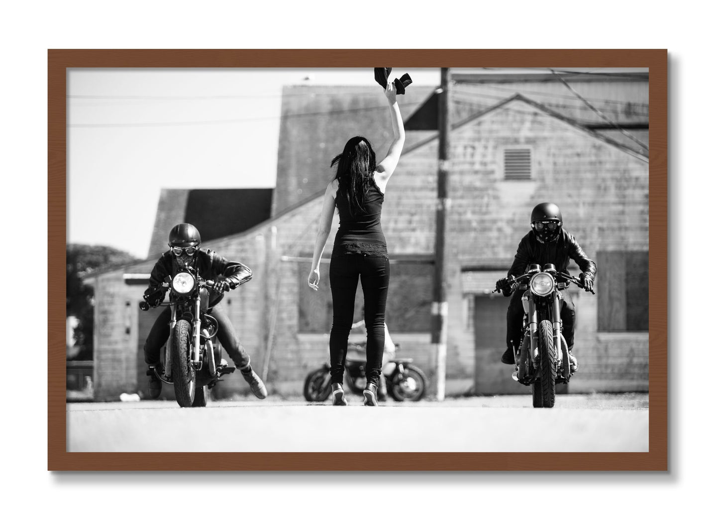 Framed photograph of On Your Mark by Dylan Ozanich, Walnut frame, Full Bleed