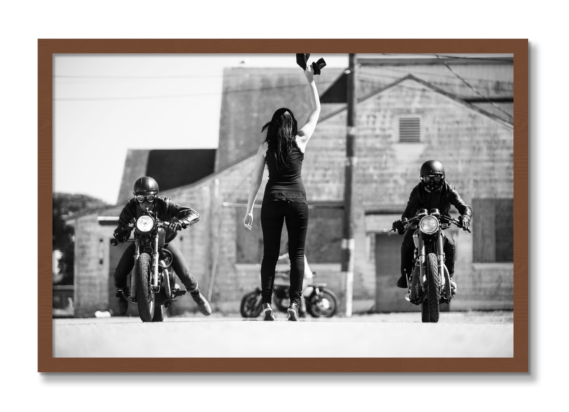 Framed photograph of On Your Mark by Dylan Ozanich, Walnut frame, Full Bleed