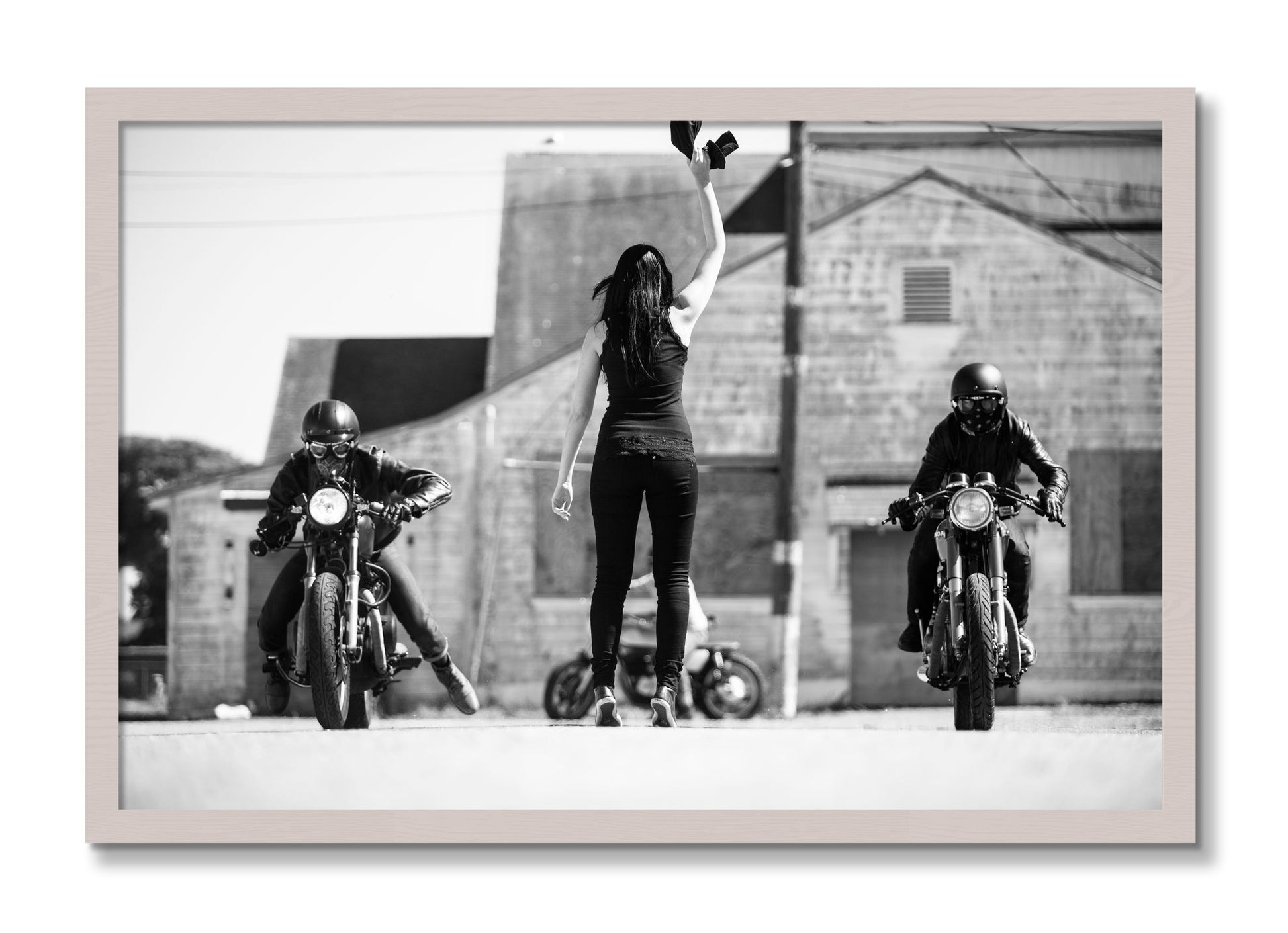 Framed photograph of On Your Mark by Dylan Ozanich, White Maple frame, Full Bleed