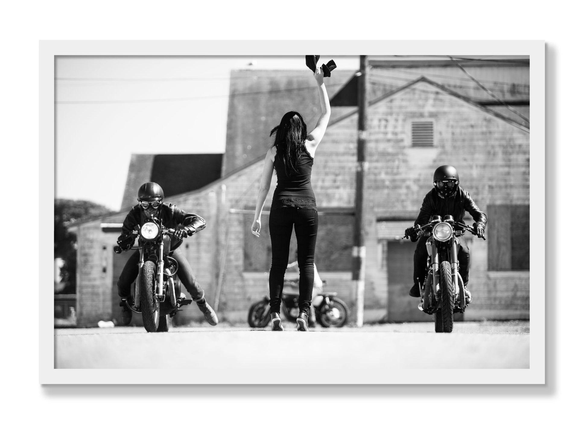 Framed photograph of On Your Mark by Dylan Ozanich, White frame, Full Bleed