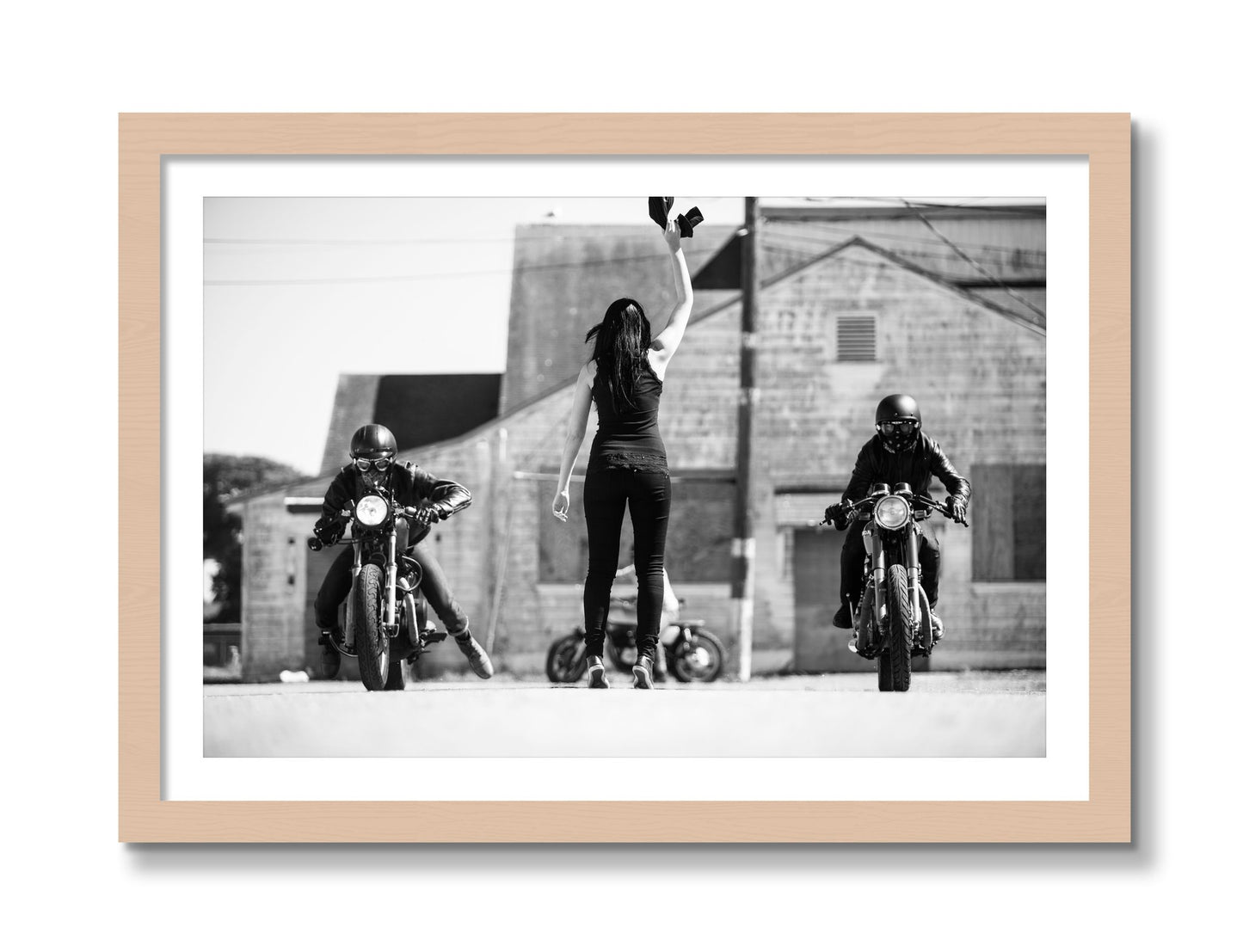 Framed photograph of On Your Mark by Dylan Ozanich, Maple frame, Borders