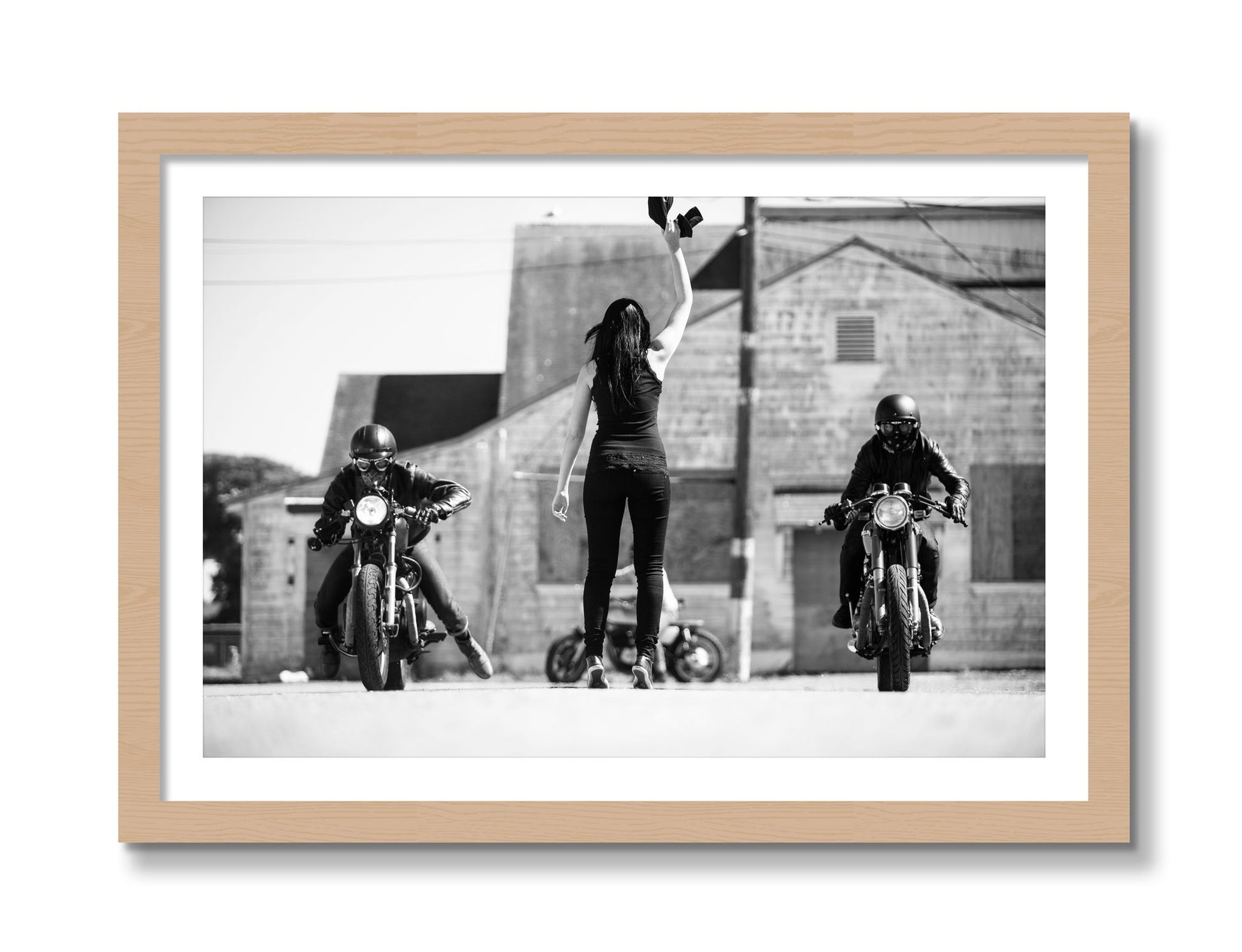 Framed photograph of On Your Mark by Dylan Ozanich, Oak frame, Borders