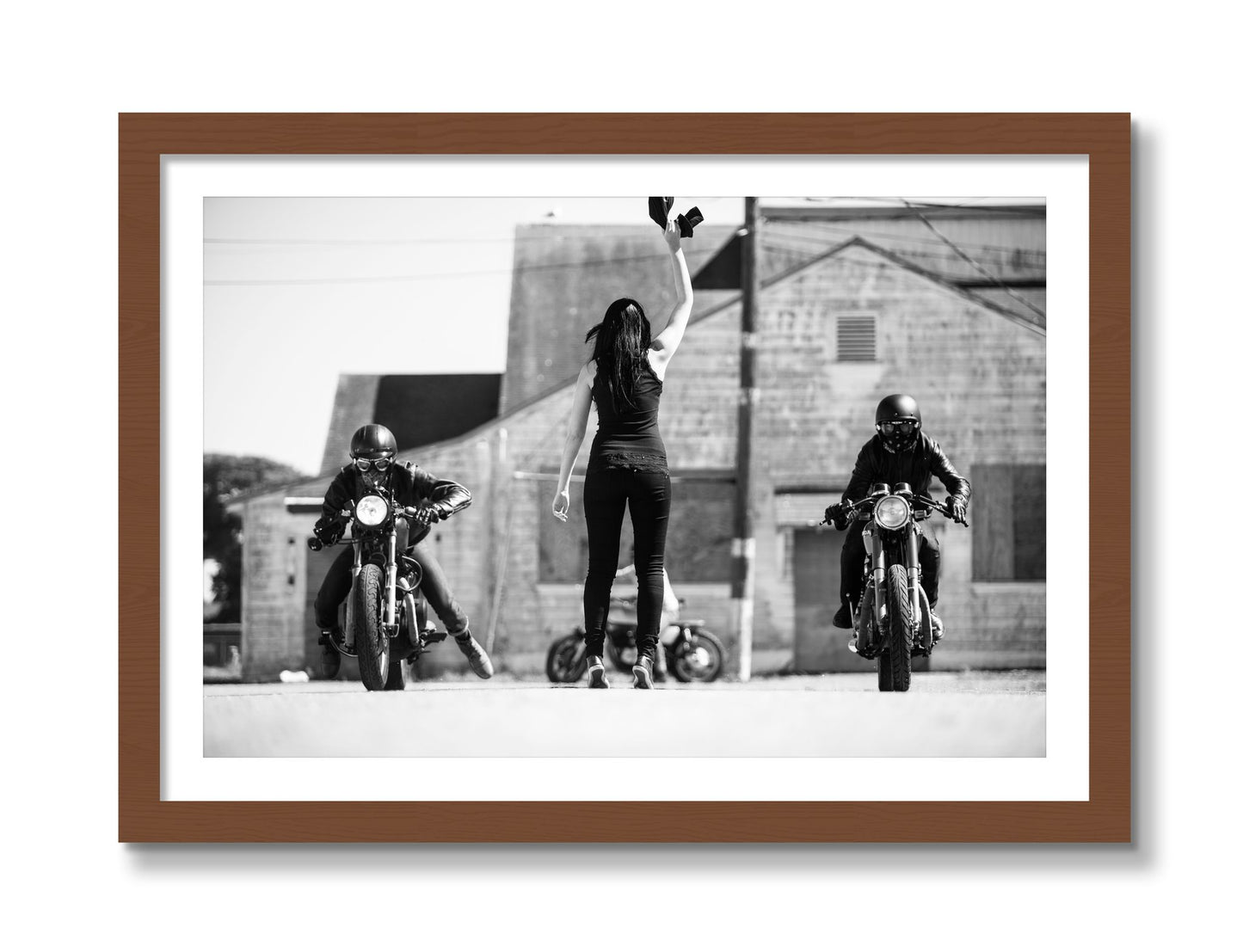 Framed photograph of On Your Mark by Dylan Ozanich, Walnut frame, Borders