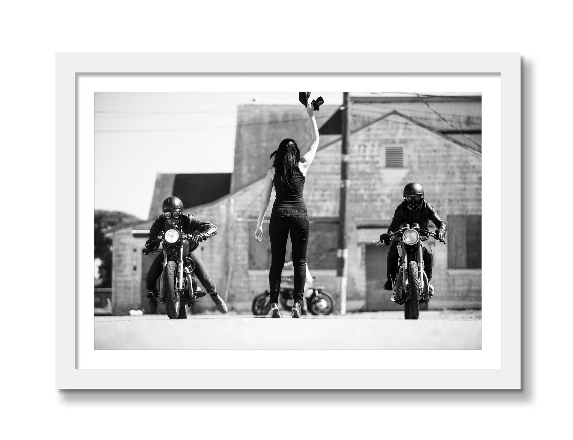 Framed photograph of On Your Mark by Dylan Ozanich, White frame, Borders