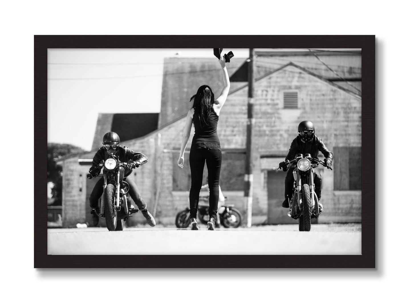 Framed photograph of On Your Mark by Dylan Ozanich, Black Walnut frame, Full Bleed