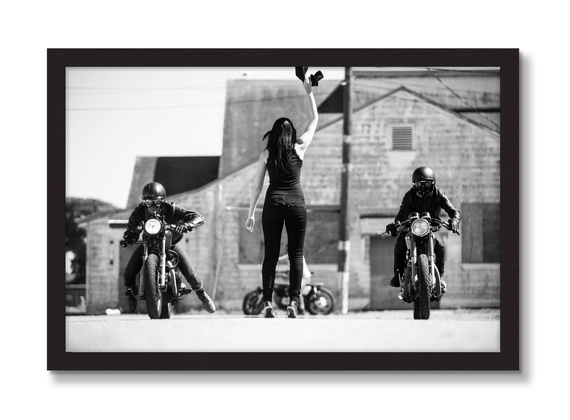 Framed photograph of On Your Mark by Dylan Ozanich, Black Walnut frame, Full Bleed
