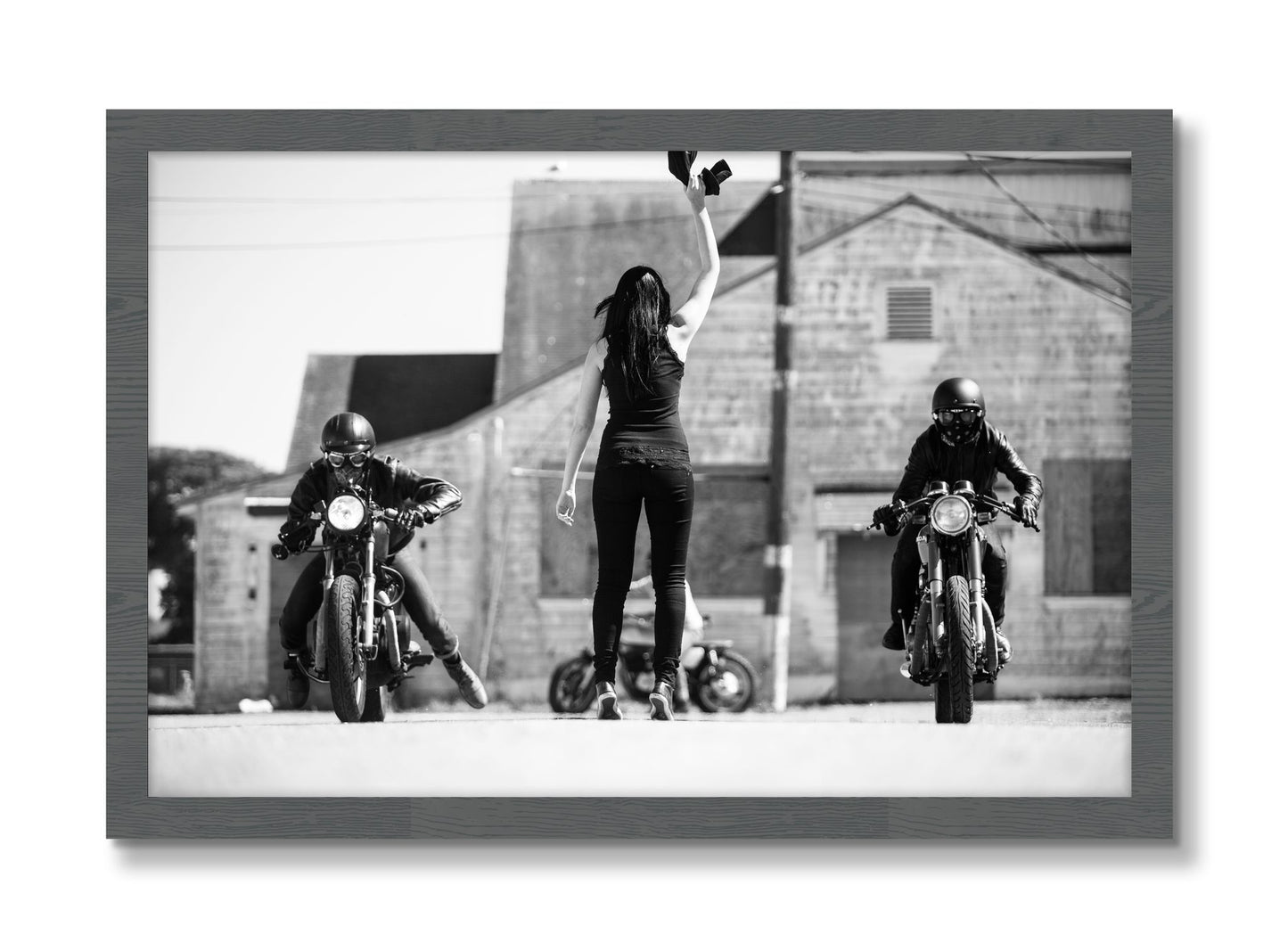 Framed photograph of On Your Mark by Dylan Ozanich, Grey frame, Full Bleed