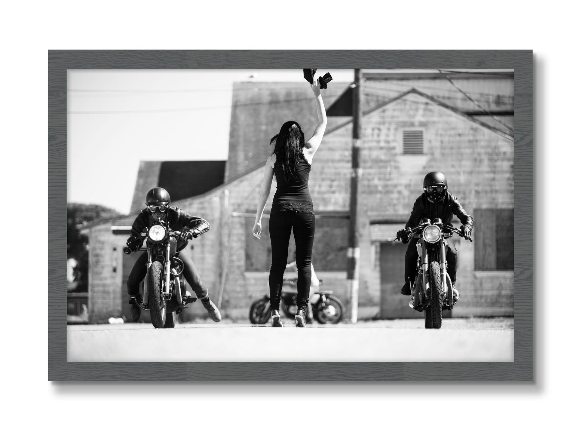 Framed photograph of On Your Mark by Dylan Ozanich, Grey frame, Full Bleed